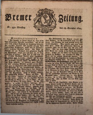 Bremer Zeitung Dienstag 18. Dezember 1821