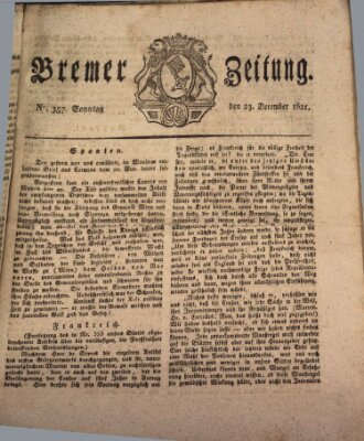 Bremer Zeitung Sonntag 23. Dezember 1821