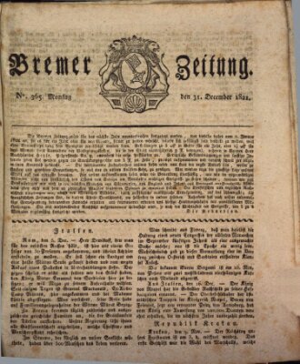 Bremer Zeitung Montag 31. Dezember 1821