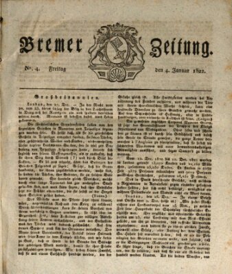 Bremer Zeitung Freitag 4. Januar 1822