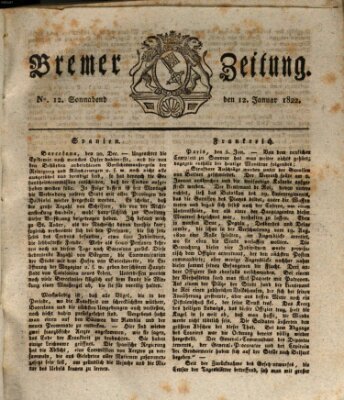 Bremer Zeitung Samstag 12. Januar 1822