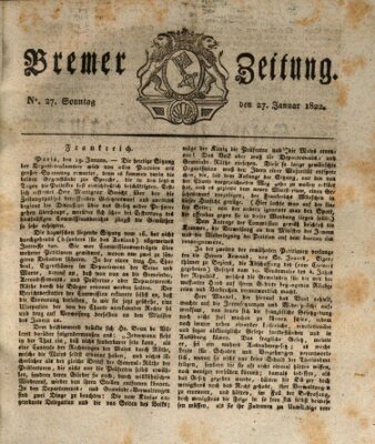 Bremer Zeitung Sonntag 27. Januar 1822