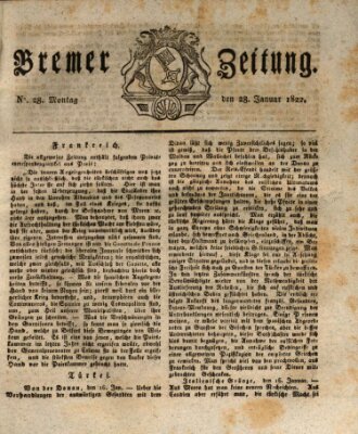 Bremer Zeitung Montag 28. Januar 1822