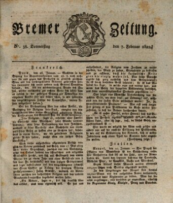 Bremer Zeitung Donnerstag 7. Februar 1822