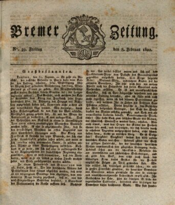 Bremer Zeitung Freitag 8. Februar 1822