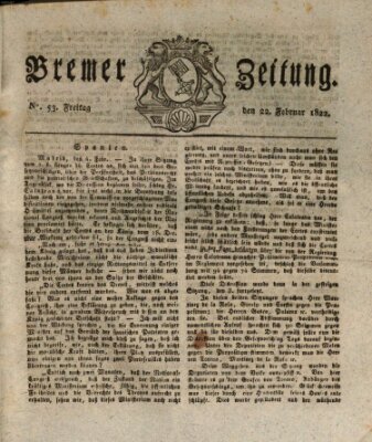 Bremer Zeitung Freitag 22. Februar 1822