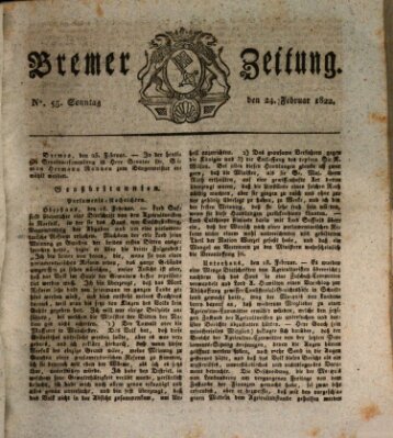 Bremer Zeitung Sonntag 24. Februar 1822