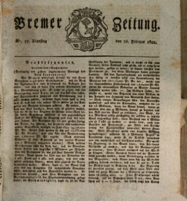 Bremer Zeitung Dienstag 26. Februar 1822