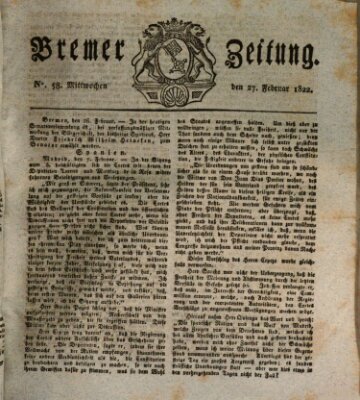 Bremer Zeitung Mittwoch 27. Februar 1822