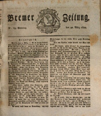 Bremer Zeitung Sonntag 10. März 1822