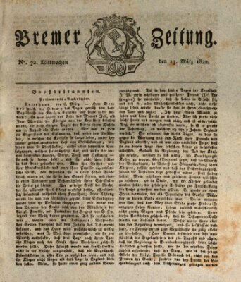 Bremer Zeitung Mittwoch 13. März 1822