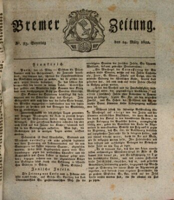 Bremer Zeitung Sonntag 24. März 1822