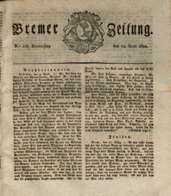 Bremer Zeitung Donnerstag 18. April 1822