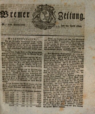 Bremer Zeitung Samstag 20. April 1822