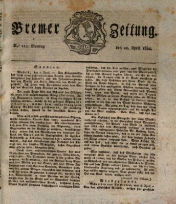 Bremer Zeitung Montag 22. April 1822