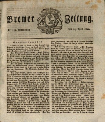 Bremer Zeitung Mittwoch 24. April 1822