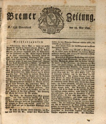 Bremer Zeitung Samstag 18. Mai 1822