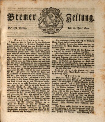 Bremer Zeitung Freitag 21. Juni 1822