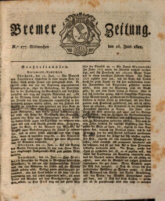 Bremer Zeitung Mittwoch 26. Juni 1822