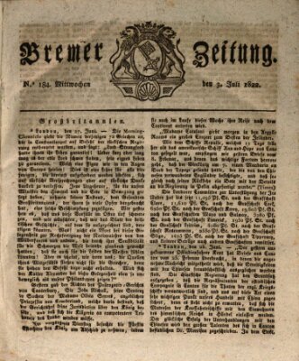 Bremer Zeitung Mittwoch 3. Juli 1822