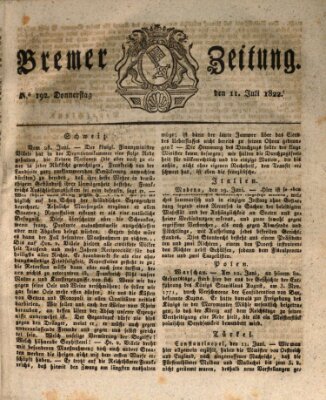 Bremer Zeitung Donnerstag 11. Juli 1822