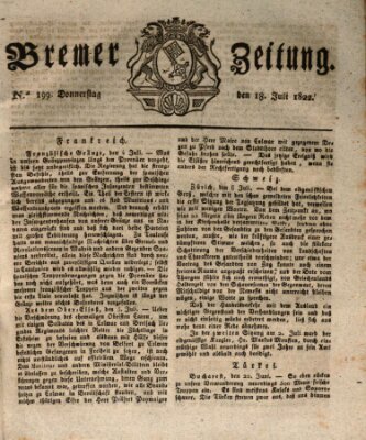 Bremer Zeitung Donnerstag 18. Juli 1822