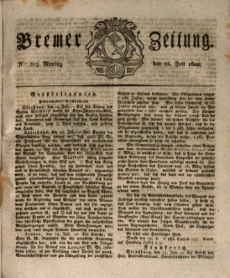 Bremer Zeitung Montag 22. Juli 1822