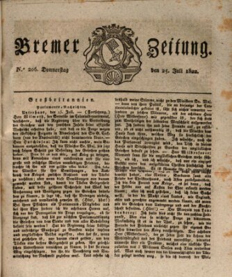 Bremer Zeitung Donnerstag 25. Juli 1822