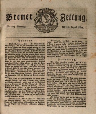 Bremer Zeitung Sonntag 11. August 1822