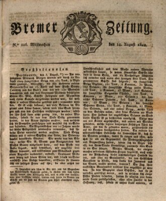 Bremer Zeitung Mittwoch 14. August 1822