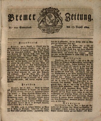 Bremer Zeitung Samstag 17. August 1822