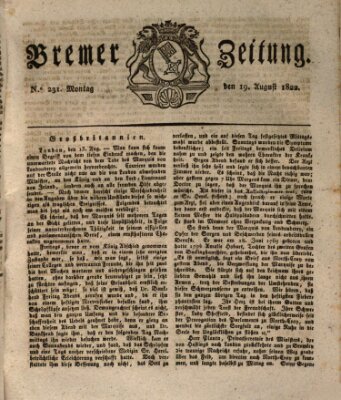 Bremer Zeitung Montag 19. August 1822