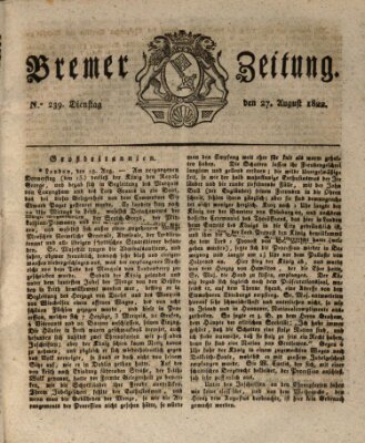 Bremer Zeitung Dienstag 27. August 1822