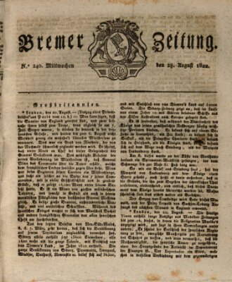 Bremer Zeitung Mittwoch 28. August 1822