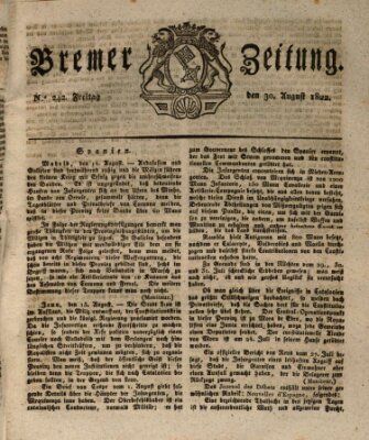 Bremer Zeitung Freitag 30. August 1822