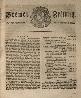 Bremer Zeitung Samstag 7. September 1822