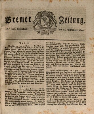 Bremer Zeitung Samstag 14. September 1822