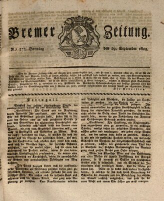 Bremer Zeitung Sonntag 29. September 1822