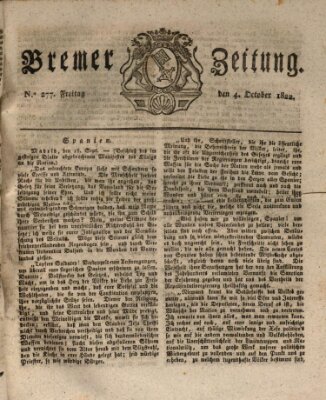 Bremer Zeitung Freitag 4. Oktober 1822