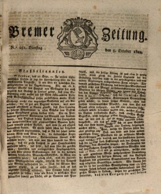 Bremer Zeitung Dienstag 8. Oktober 1822