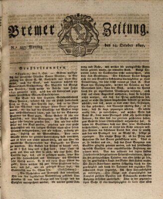 Bremer Zeitung Montag 14. Oktober 1822