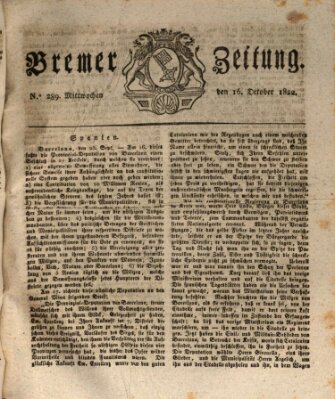 Bremer Zeitung Mittwoch 16. Oktober 1822