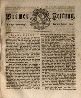 Bremer Zeitung Donnerstag 17. Oktober 1822