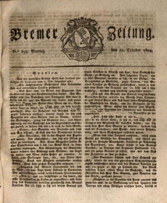 Bremer Zeitung Montag 21. Oktober 1822