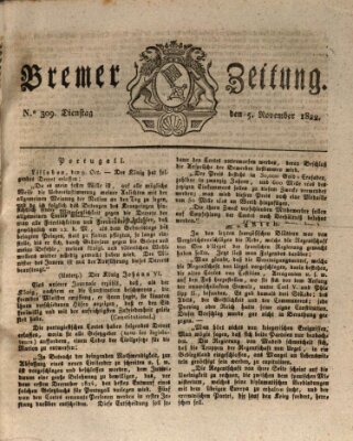 Bremer Zeitung Dienstag 5. November 1822