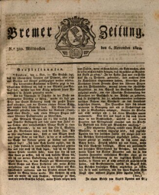 Bremer Zeitung Mittwoch 6. November 1822