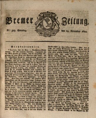 Bremer Zeitung Sonntag 24. November 1822