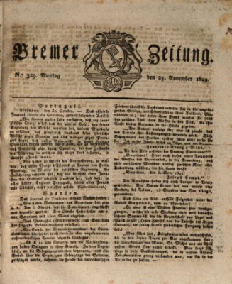 Bremer Zeitung Montag 25. November 1822