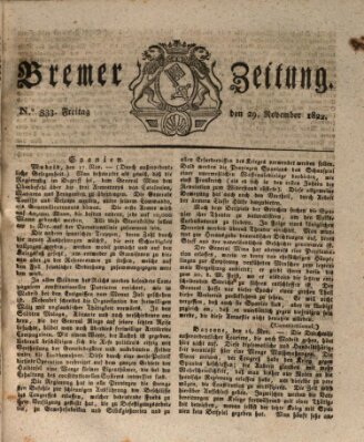 Bremer Zeitung Freitag 29. November 1822