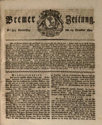 Bremer Zeitung Donnerstag 19. Dezember 1822